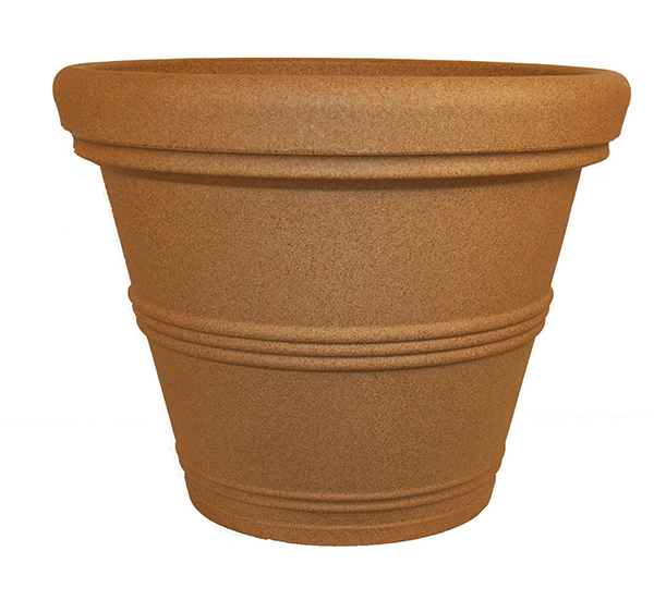 24.5 Rolled Rim Planter Sandstone - 4 per case - Decorative Planters